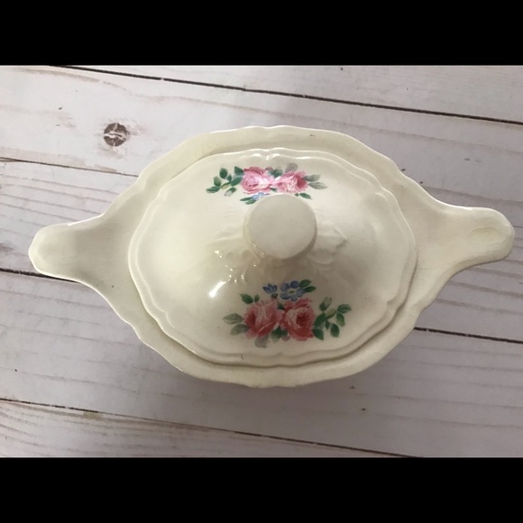 Edwin M Knowles Semi Vitreous Dish W Lid - Picture 3 of 8